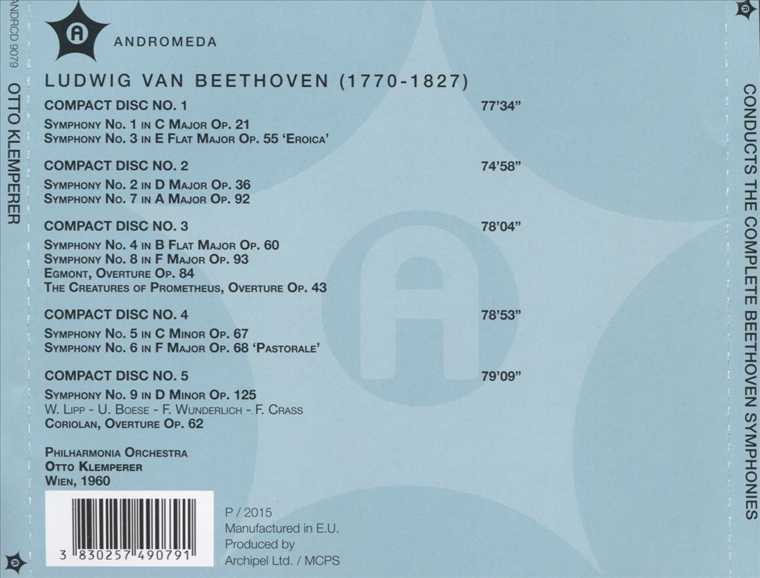 Otto Klemperer conducts the Complete Beethoven Symphonies cover art