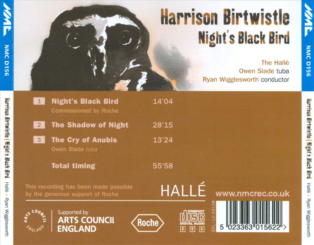 Harrison Birtwistle: Night's Black Bird; The Shadow of Night; The Cry of Anubis cover art
