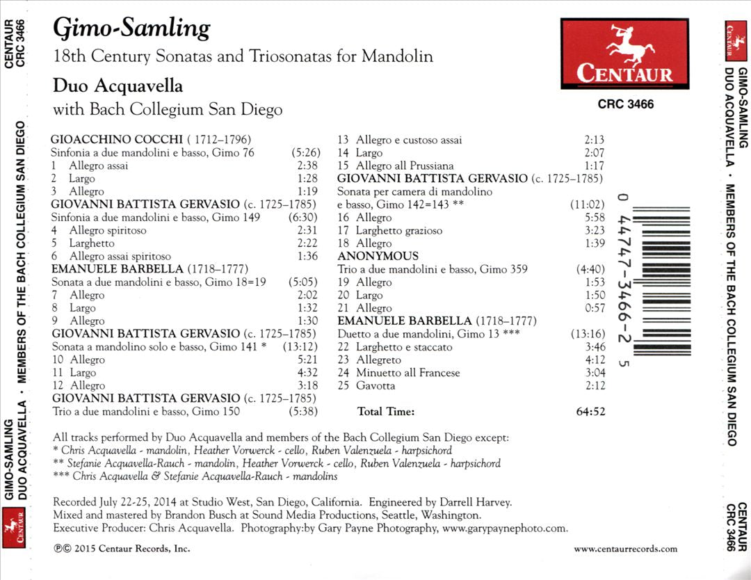 Gimo-Samling: 18th Century Sonatas and Triosonatas for Mandolin cover art
