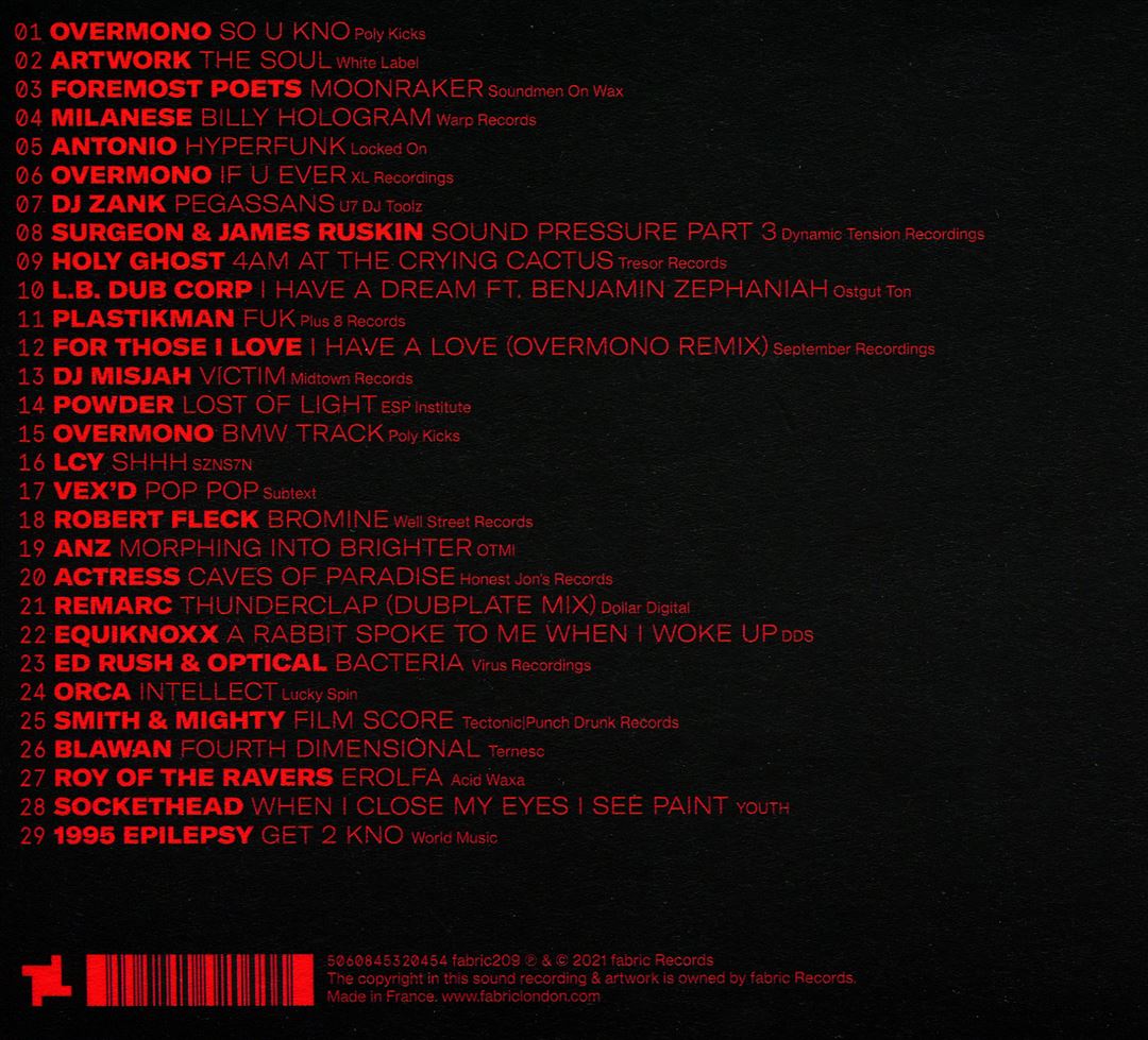 Fabric Presents Overmono cover art
