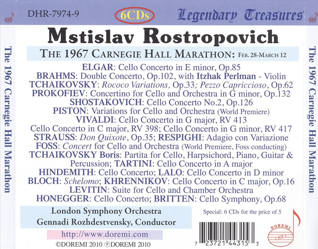 Rostropovich: The 1967 Carnegie Hall Marathon cover art