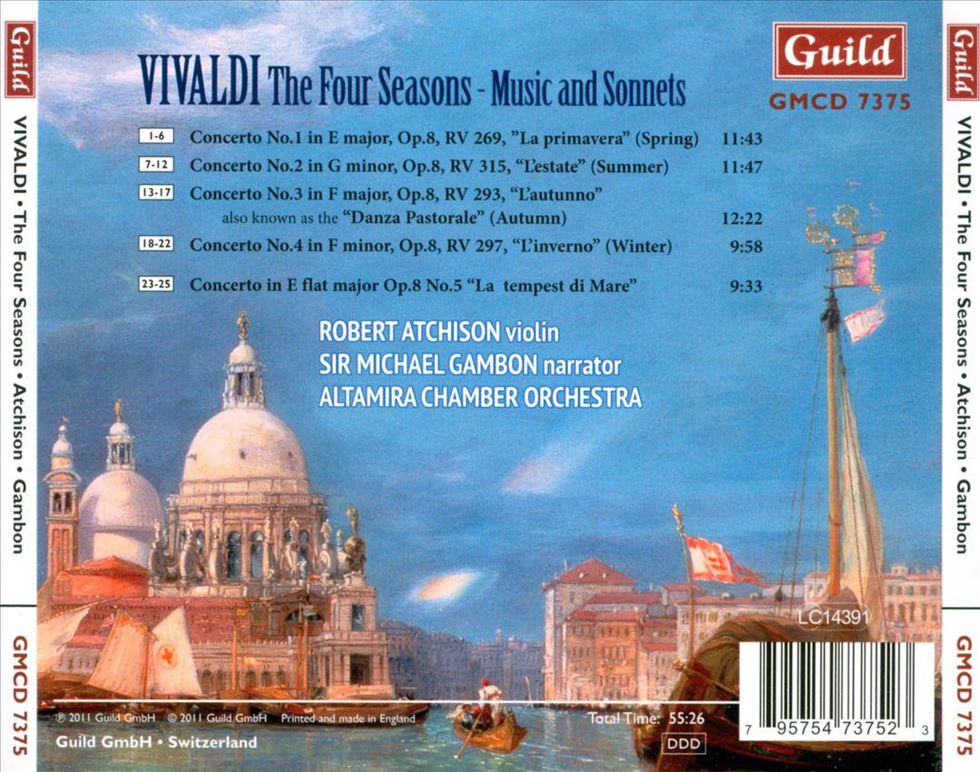 Vivaldi: The Four Seasons - Music & Sonnets cover art