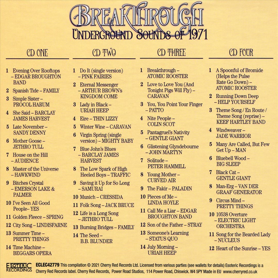 Breakthrough: Underground Sounds of 1971 cover art
