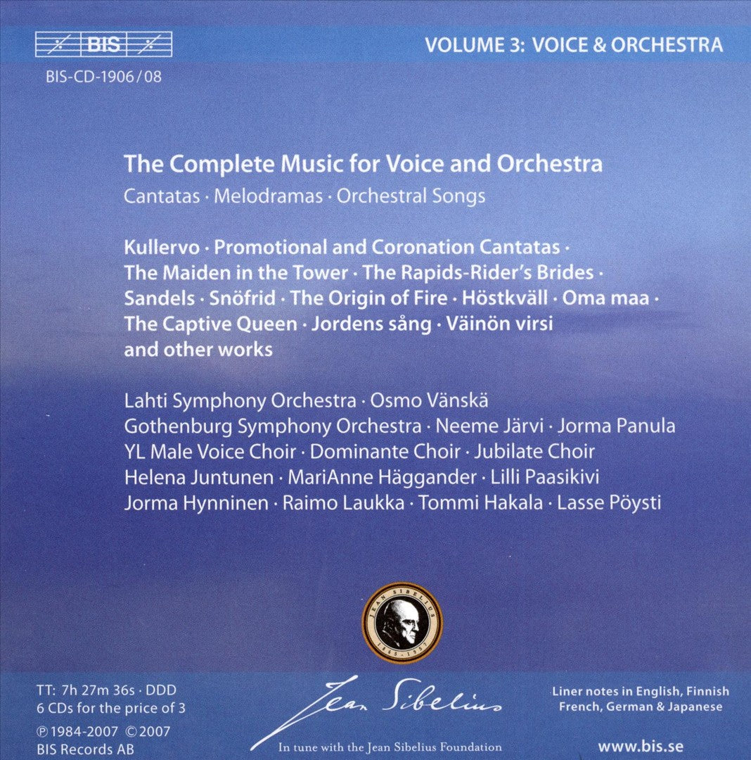 Sibelius Edition, Vol. 3: Voice & Orchestra cover art