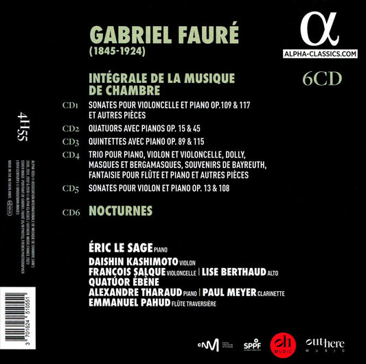 Fauré: Integrale de la musique de chambre cover art