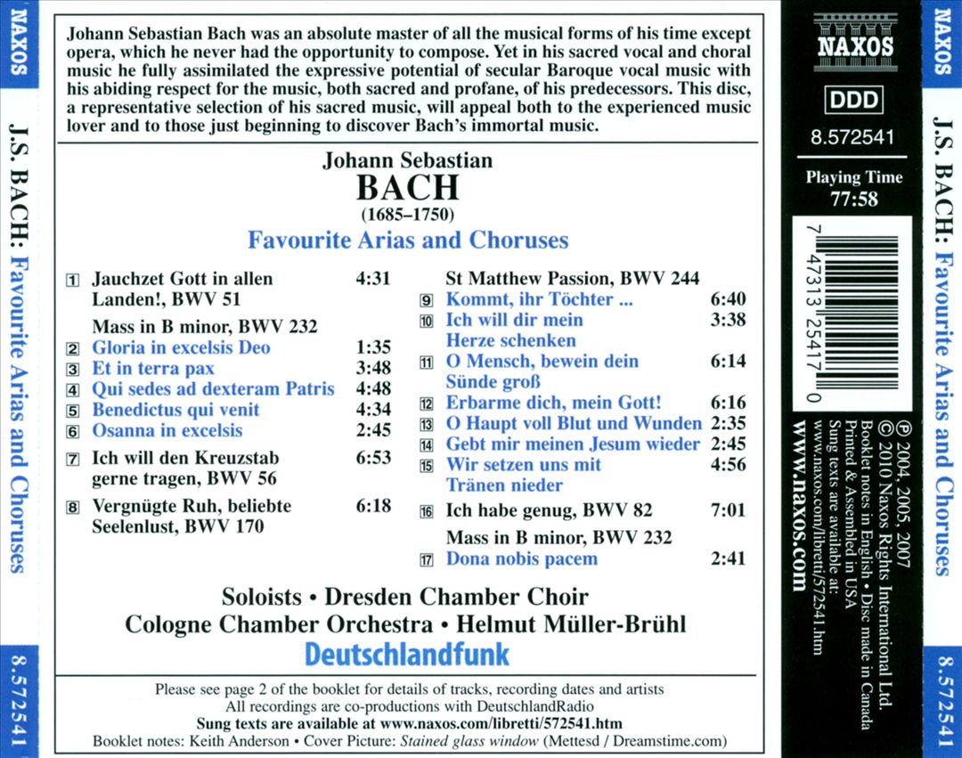 Bach: Favourite Arias & Choruses cover art