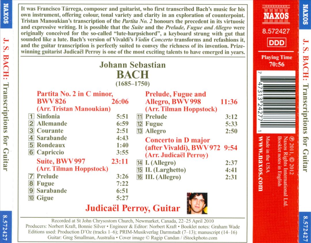 Bach: Transcriptions for Guitar cover art