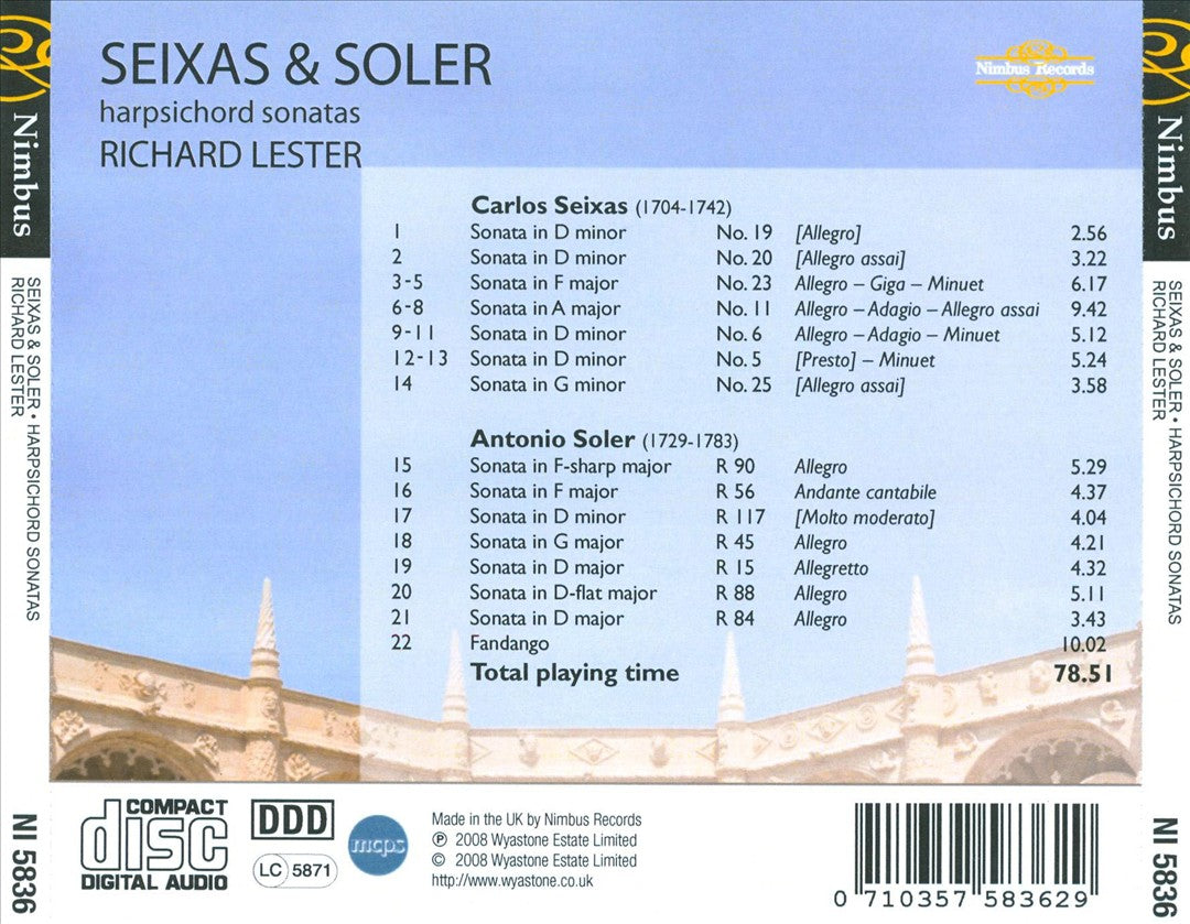 Seixas & Soler: Harpsichord Sonatas cover art