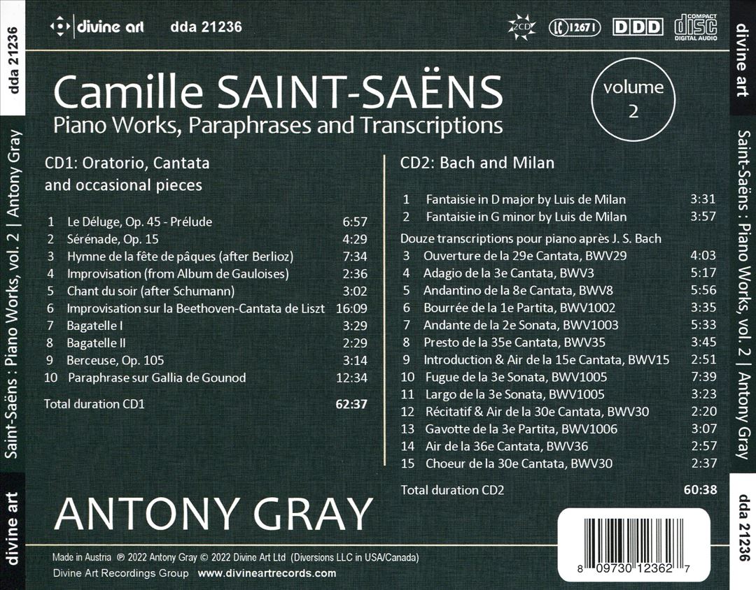 Saint-Saëns: Piano Works, Paraphrases and Transcriptions, Vol. 2 - Oratorio, Cantata, Occasional Pieces cover art