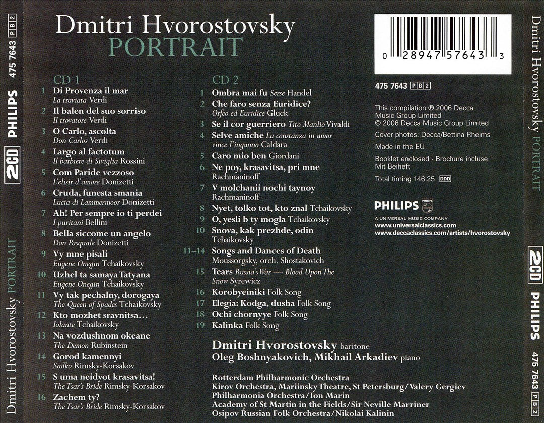 Dmitri Hvorostovsky: Portrait cover art