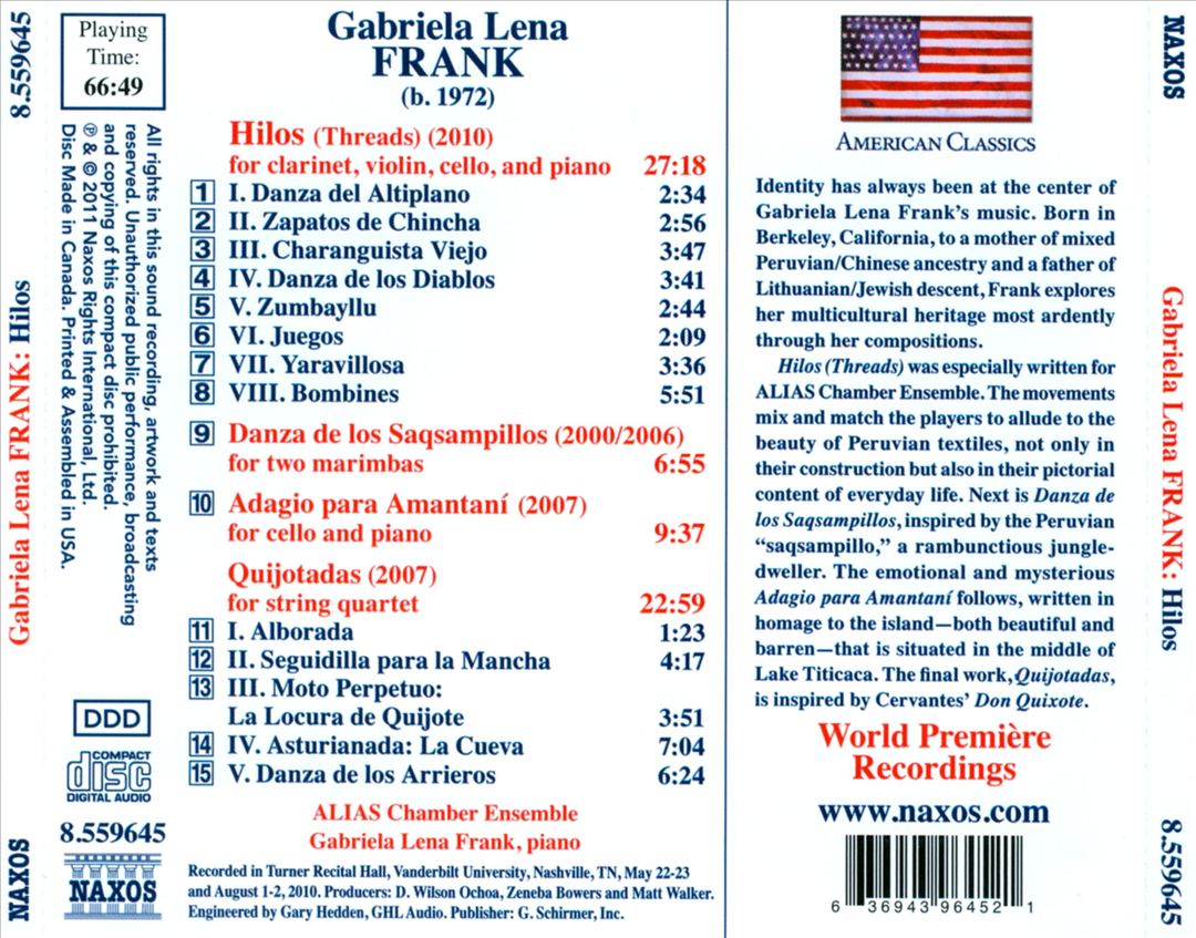 Gabriela Lena Frank: Hilos cover art