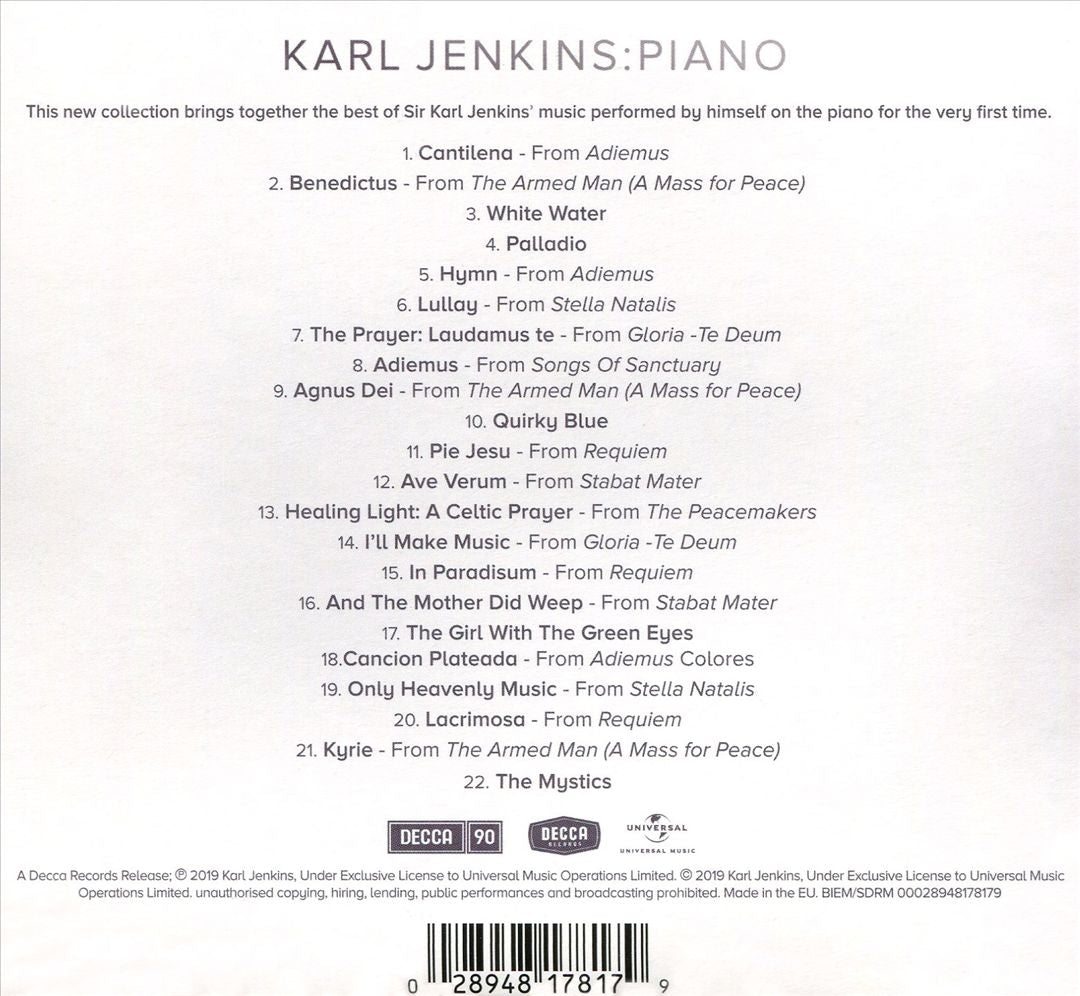 Karl Jenkins: Piano cover art