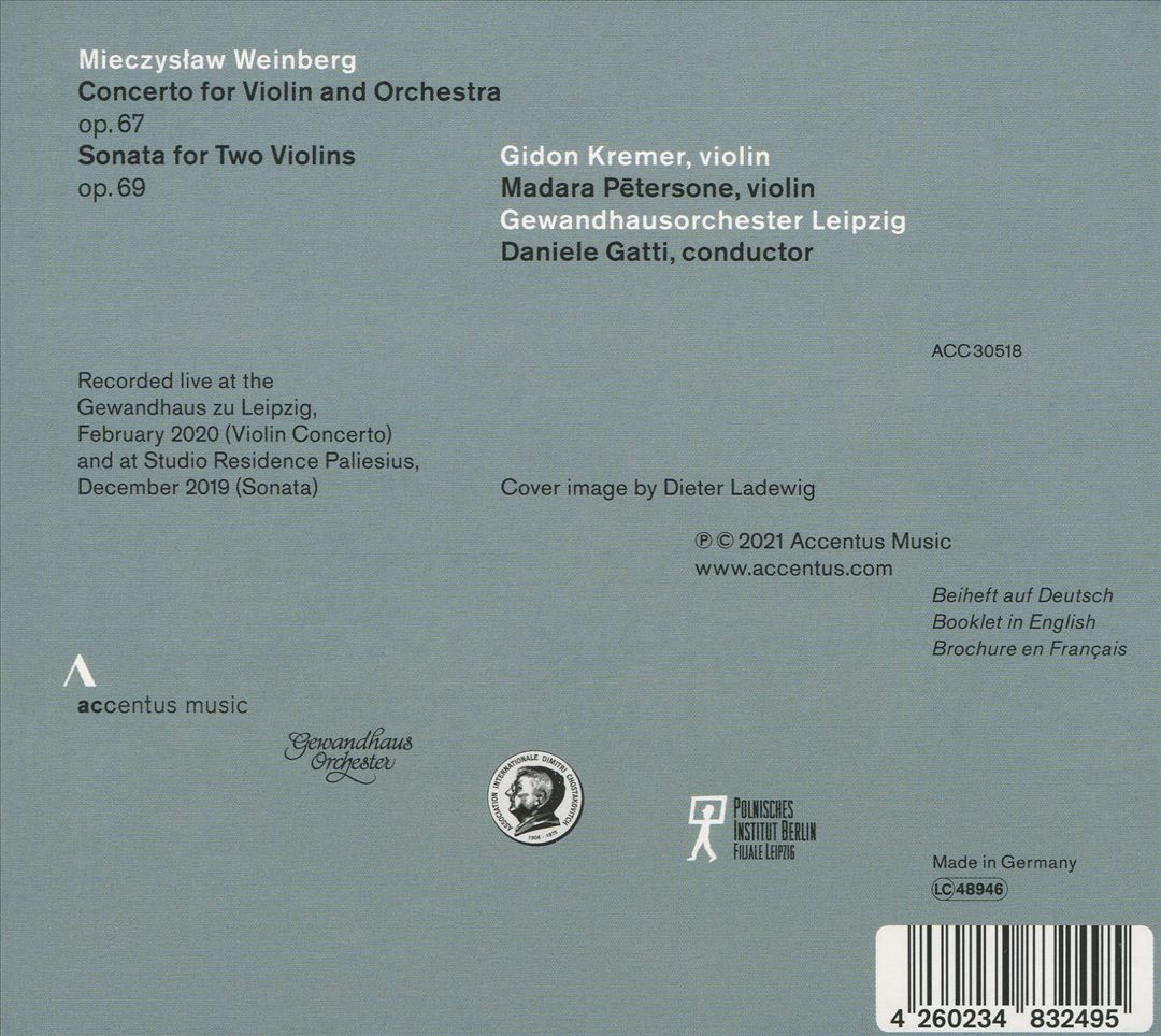 Mieczyslaw Weinberg: Violin Concerto; Sonata for Two Violins cover art