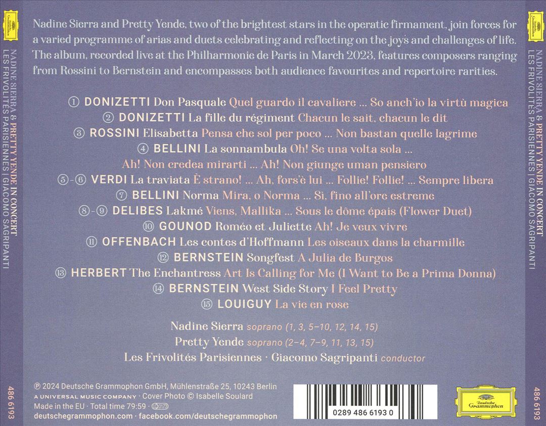 Nadine Sierra & Pretty Yende: In Concert cover art