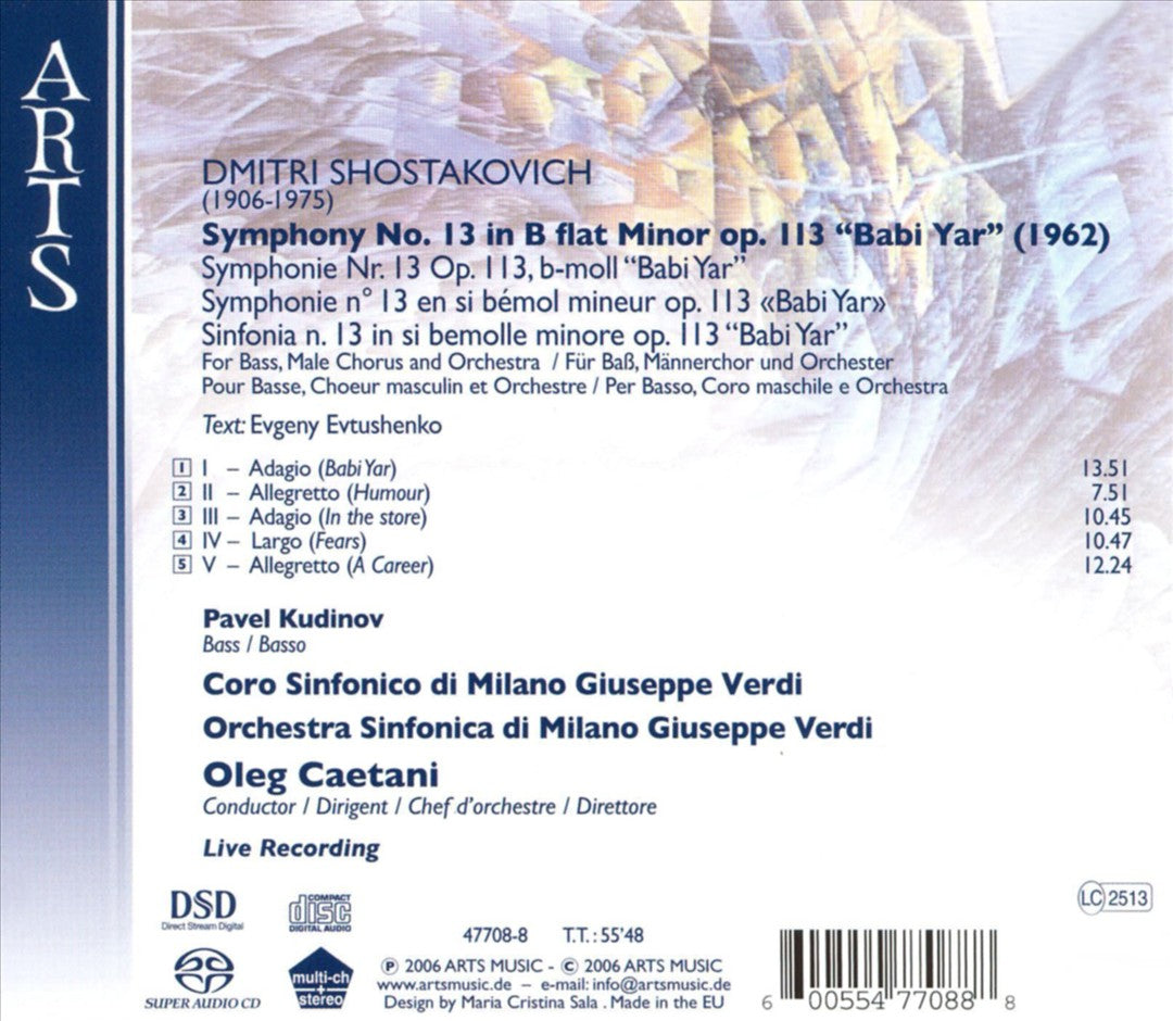 Shostakovich: Symphony No. 13 "Babi Yar"  cover art