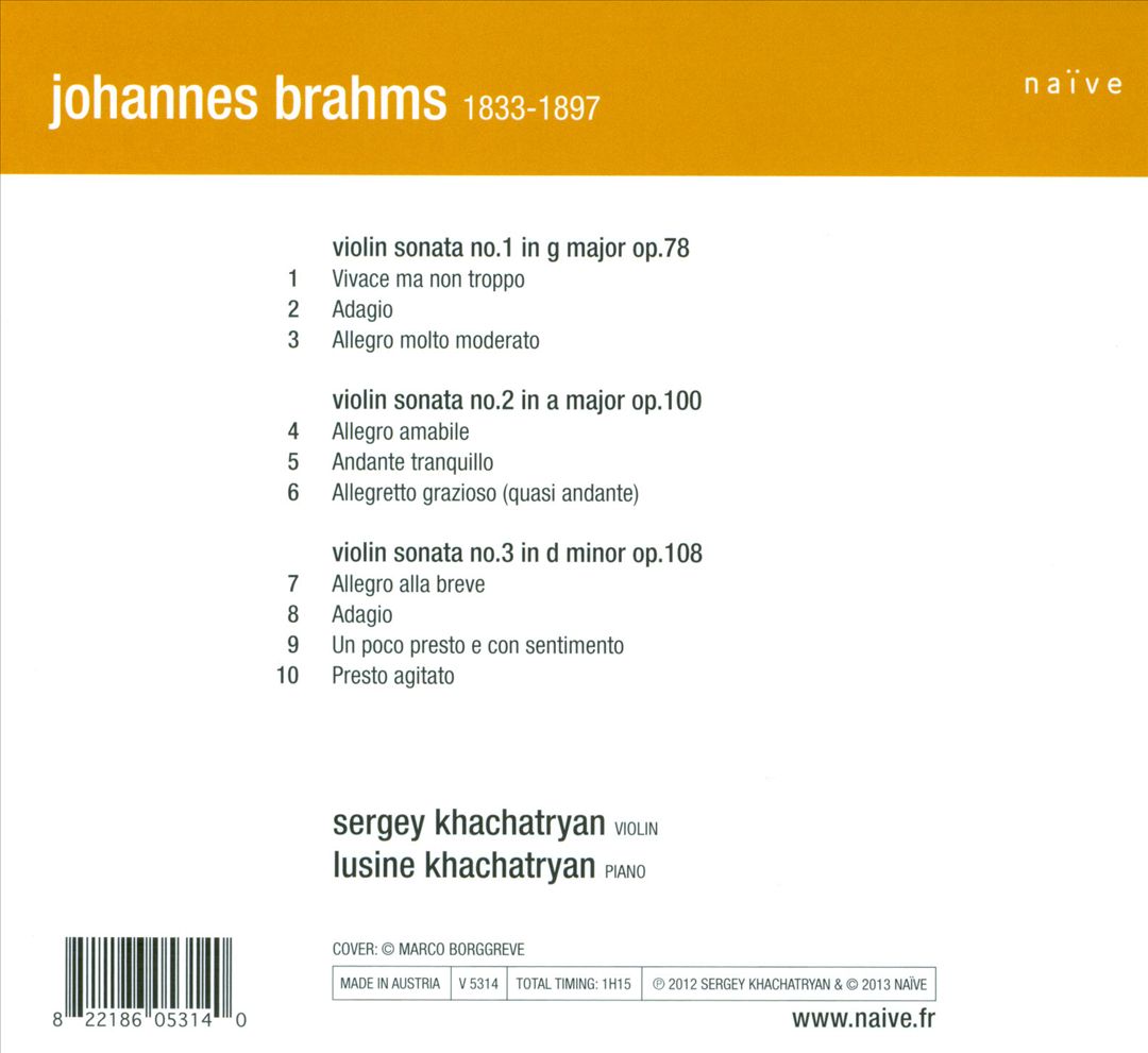 Brahms: Violin Sonatas cover art