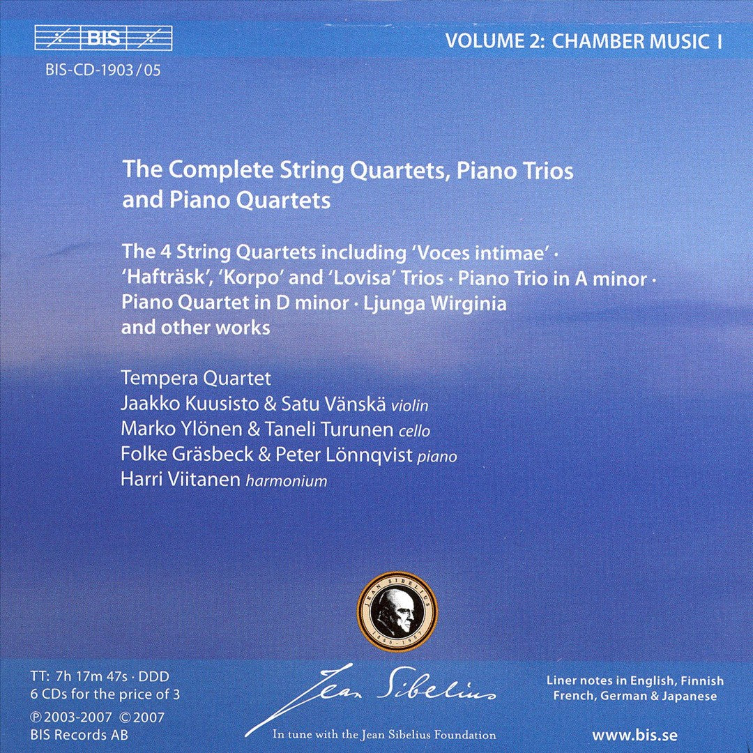Sibelius Edition, Vol. 2: Chamber Music 1 cover art