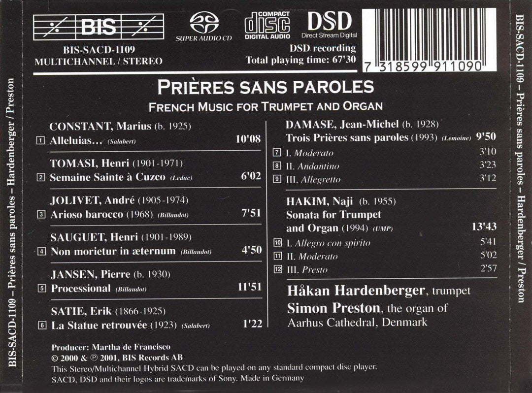 Prières Sans Paroles: French Music for Trumpet cover art