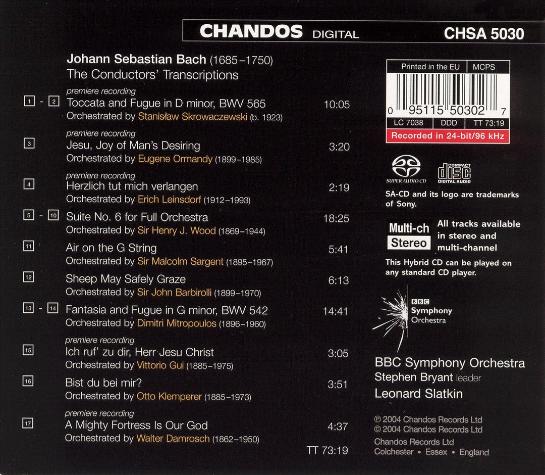 Bach: The Conductors' Transcriptions cover art