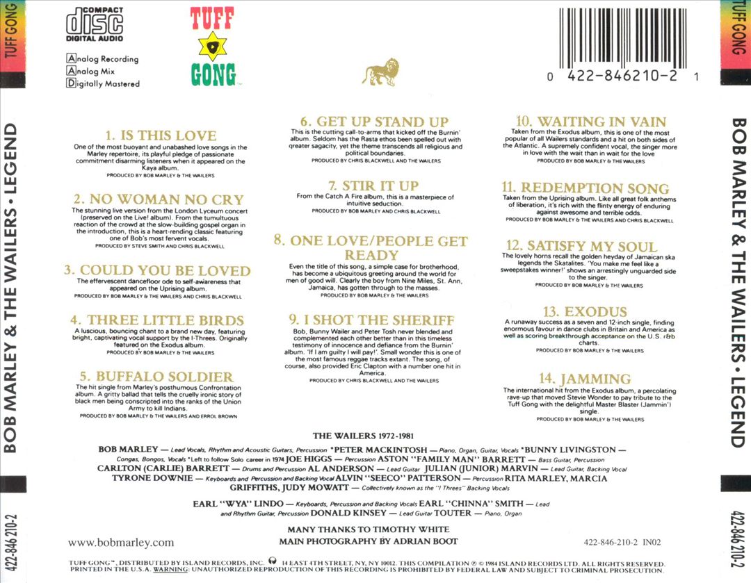 Legend: The Best of Bob Marley and the Wailers cover art