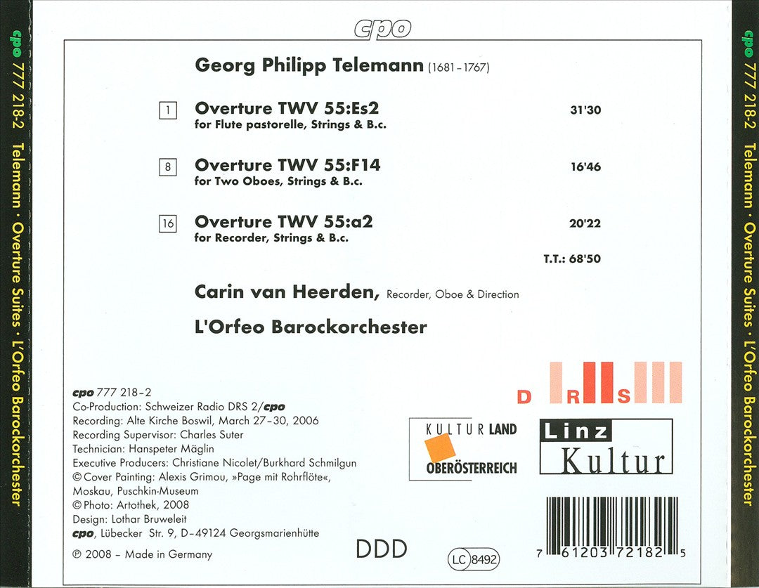 Telemann: 3 Orchestral Suites cover art