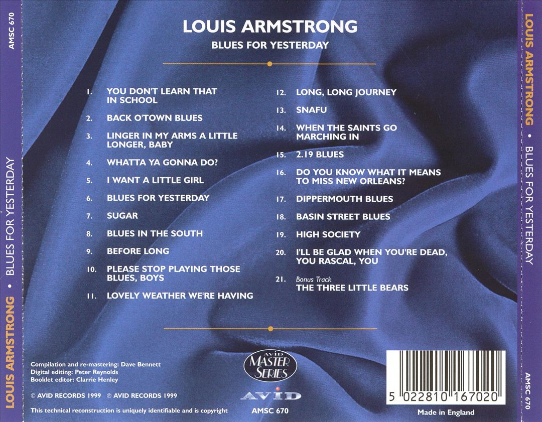Blues for Yesterday [Avid] cover art