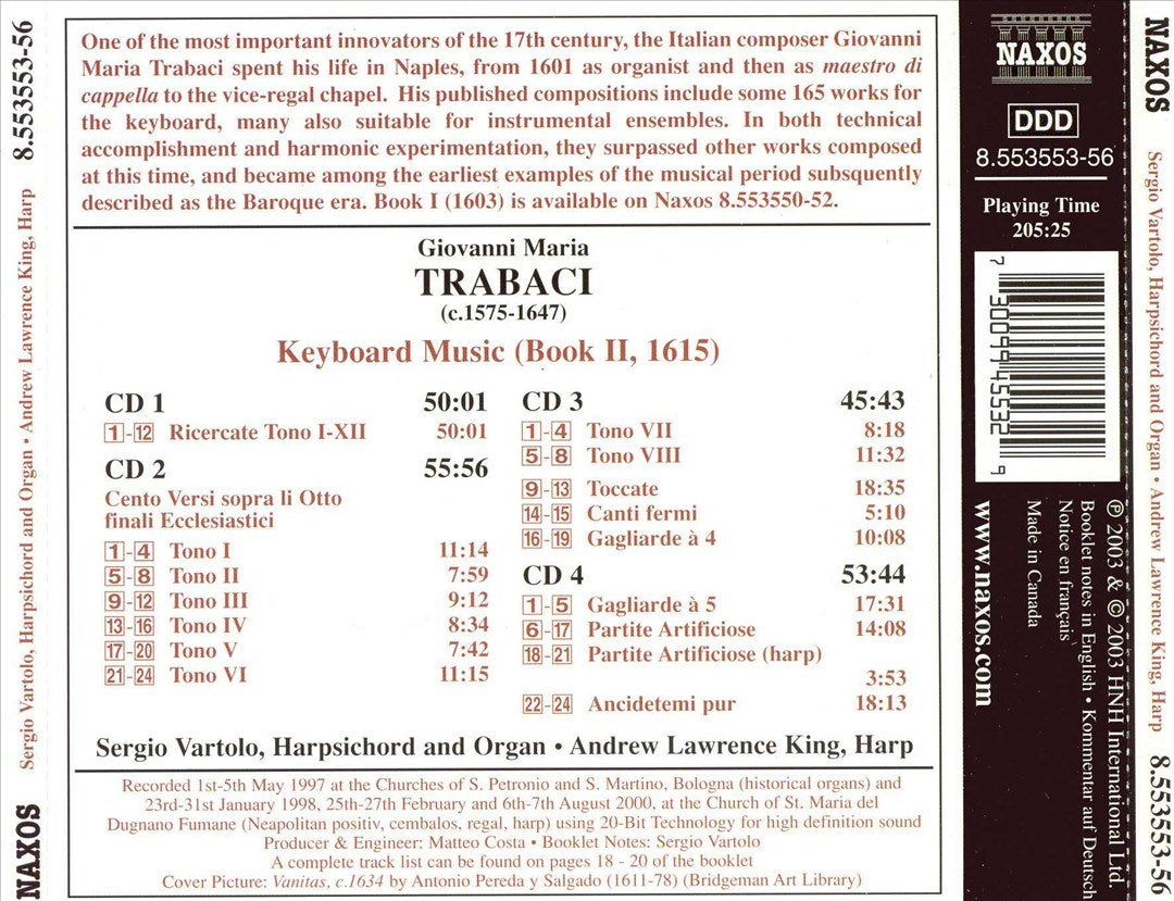 Giovanni Maria Trabaci: Keyboard Music (Book II, 1615) cover art