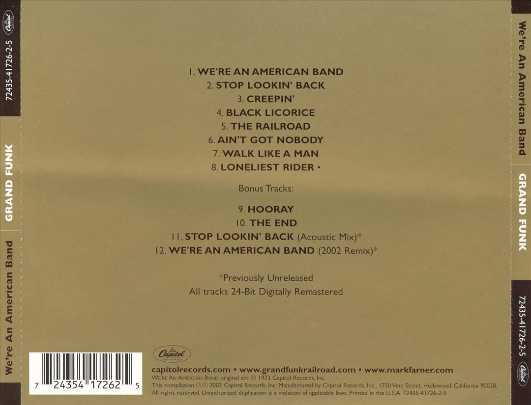 We're an American Band [Bonus Tracks] cover art