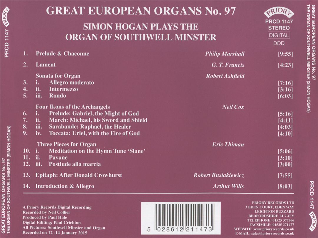 Great European Organs No. 97: The Organ of Southwell Minster cover art