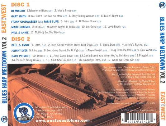 Blues Harp Meltdown, Vol. 2: East Meets West Live at Moe's Alley cover art