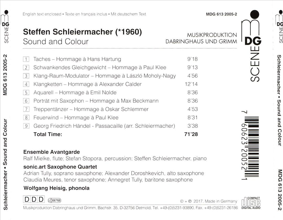 Steffen Schleiermacher: Sound and Colour cover art
