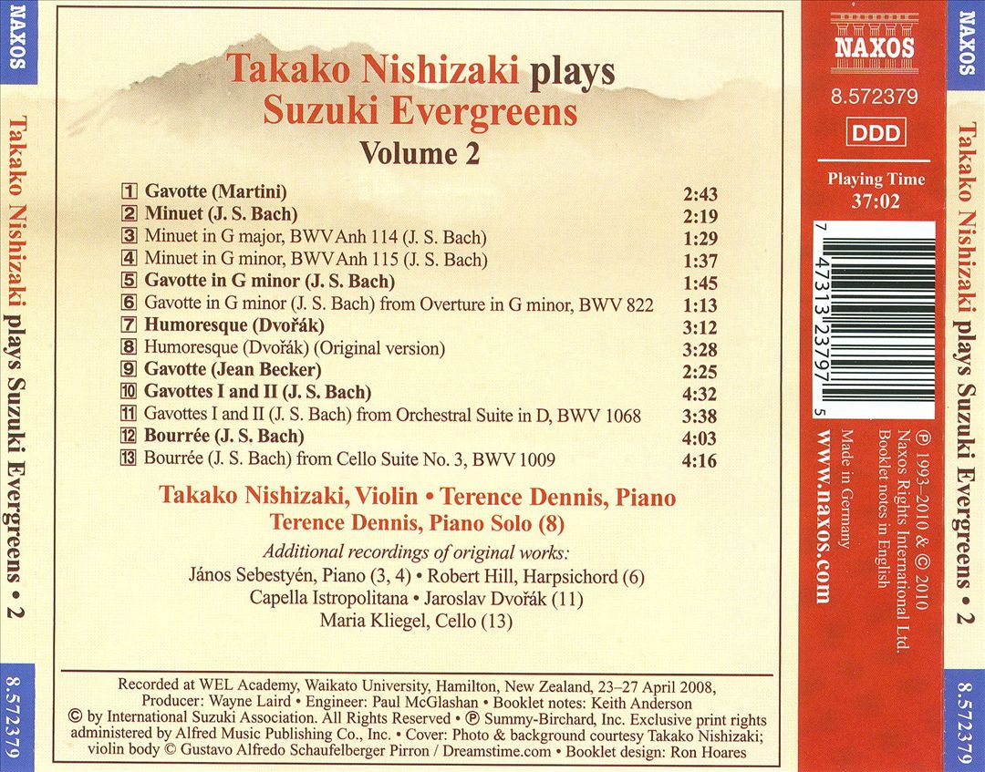 Takako Nishizaki Plays Suzuki Evergreens, Vol. 2 cover art