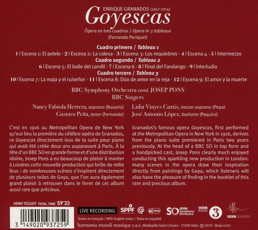 Enrique Granados: Goyescas cover art