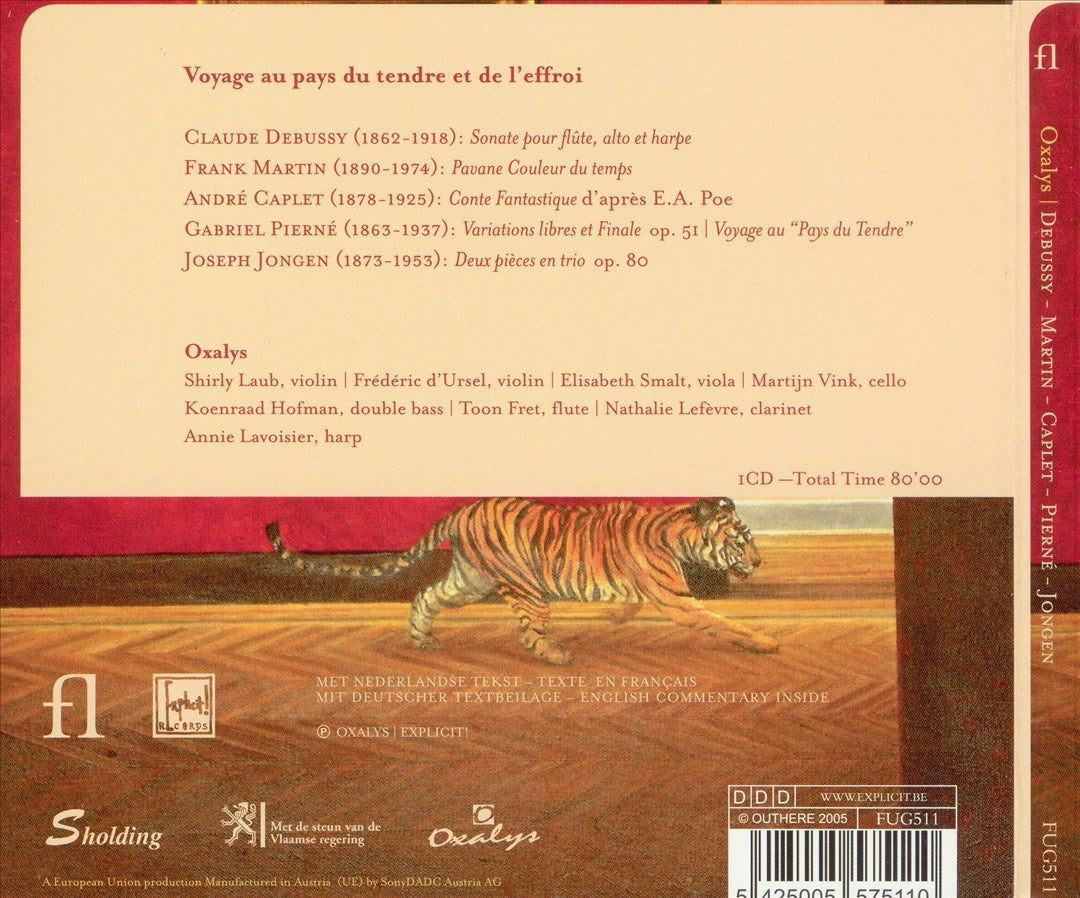 Oxalys plays Debussy, Martin, Caplet, Pierné, Jongen cover art