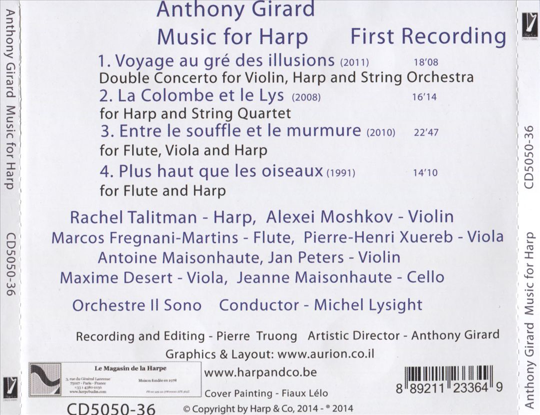 Anthony Girard: Music for Harp cover art