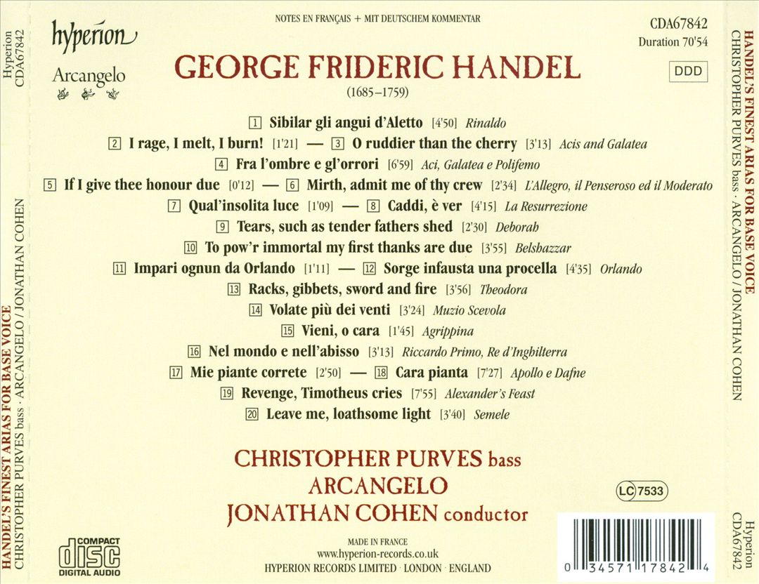 Handel's Finest Arias for Base Voice cover art