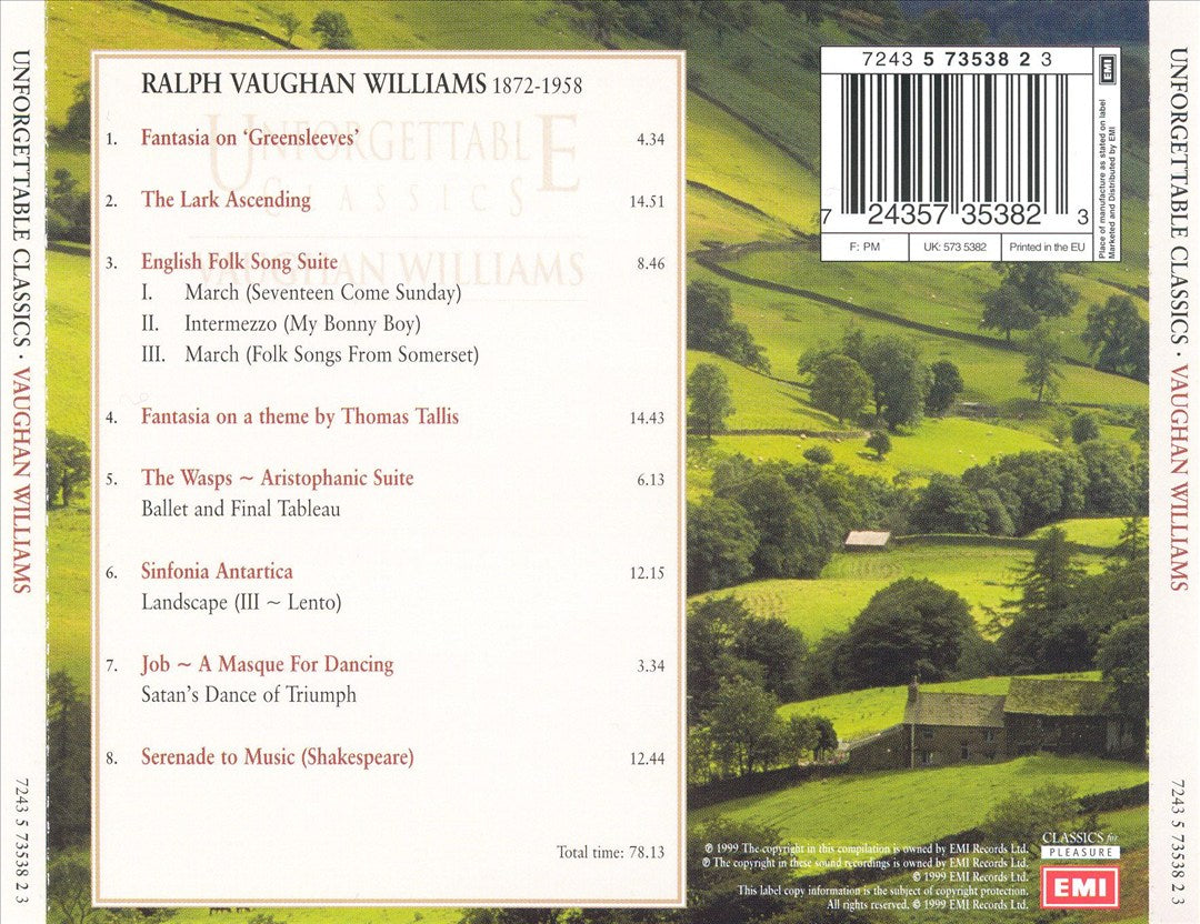 Most Unforgettable Vaughan Williams cover art