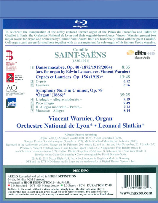 Saint-Saëns: Symphony No. 3 "Organ"; Danse macabre; Cyprès et Lauriers cover art