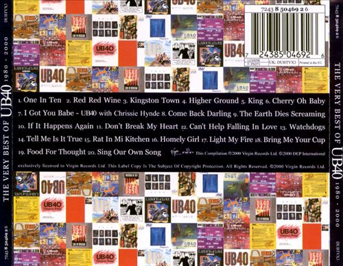 Very Best of UB40 1980-2000 [UK] cover art