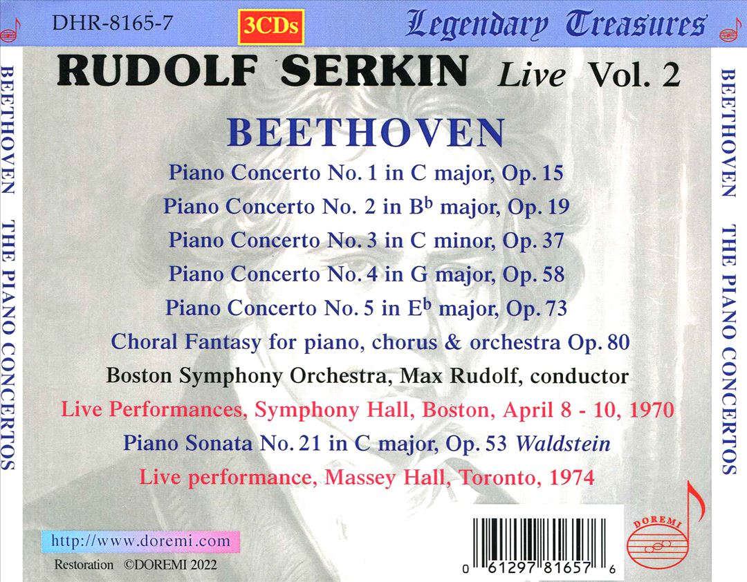 Rudolf Serkin Live, Vol. 2: Beethoven cover art