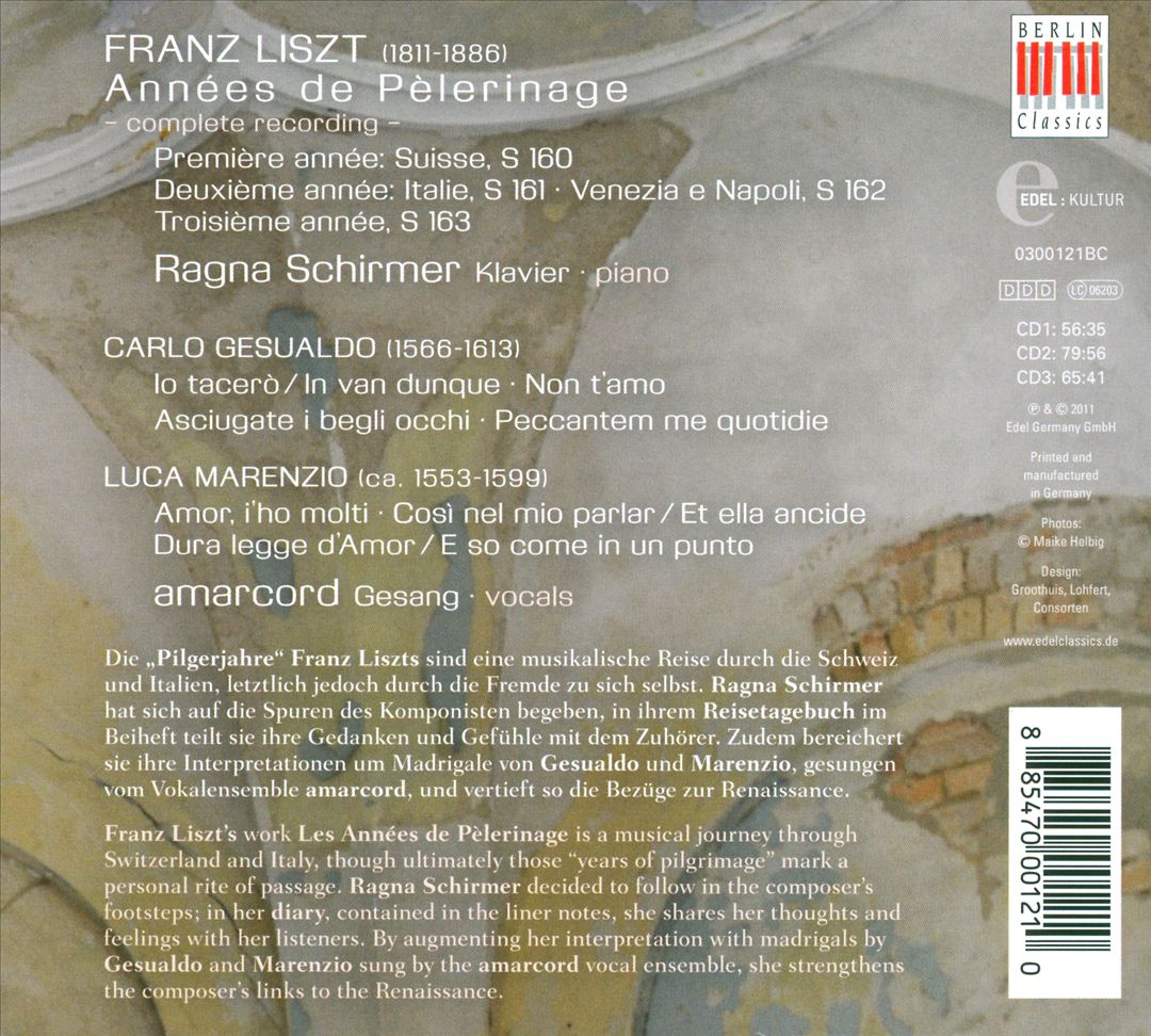 Franz Liszt: Années de Pèlerinage cover art