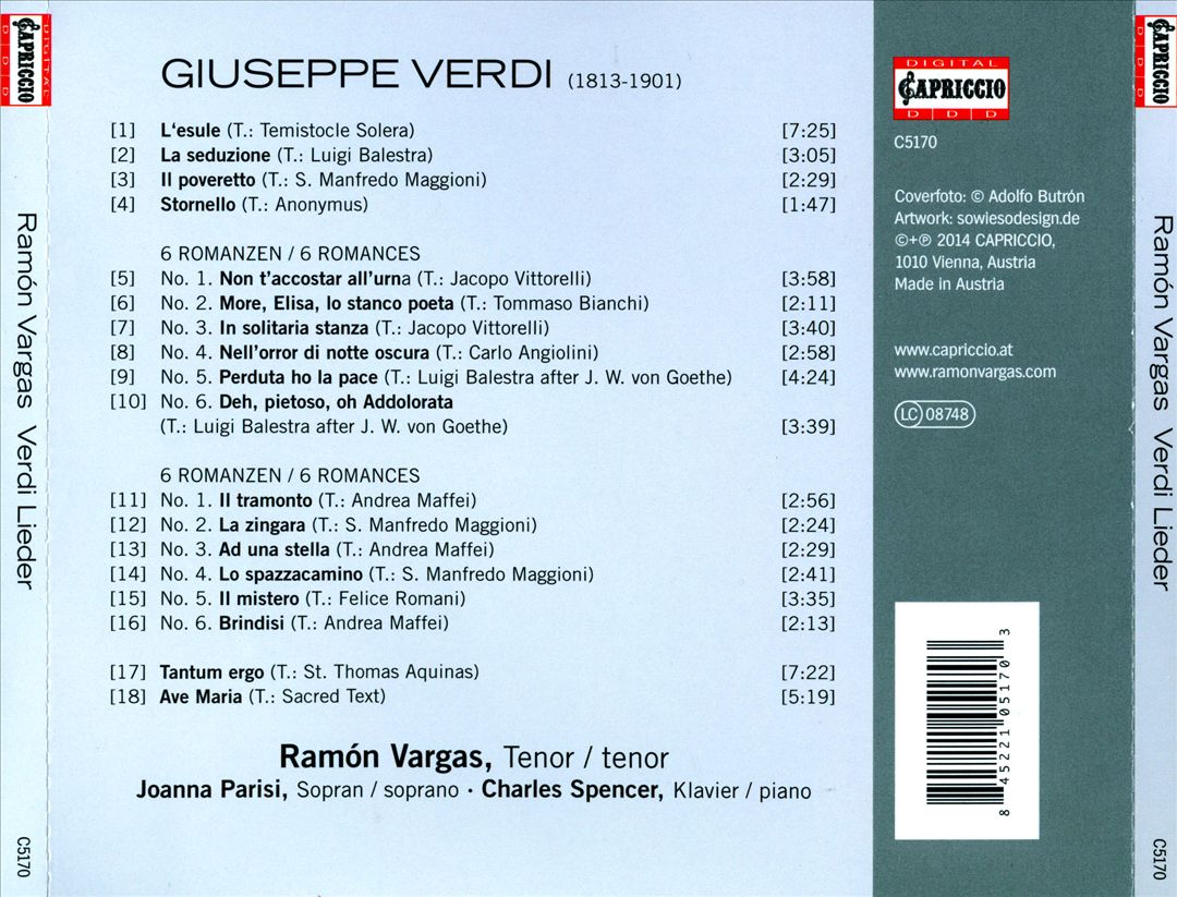 Verdi Lieder cover art