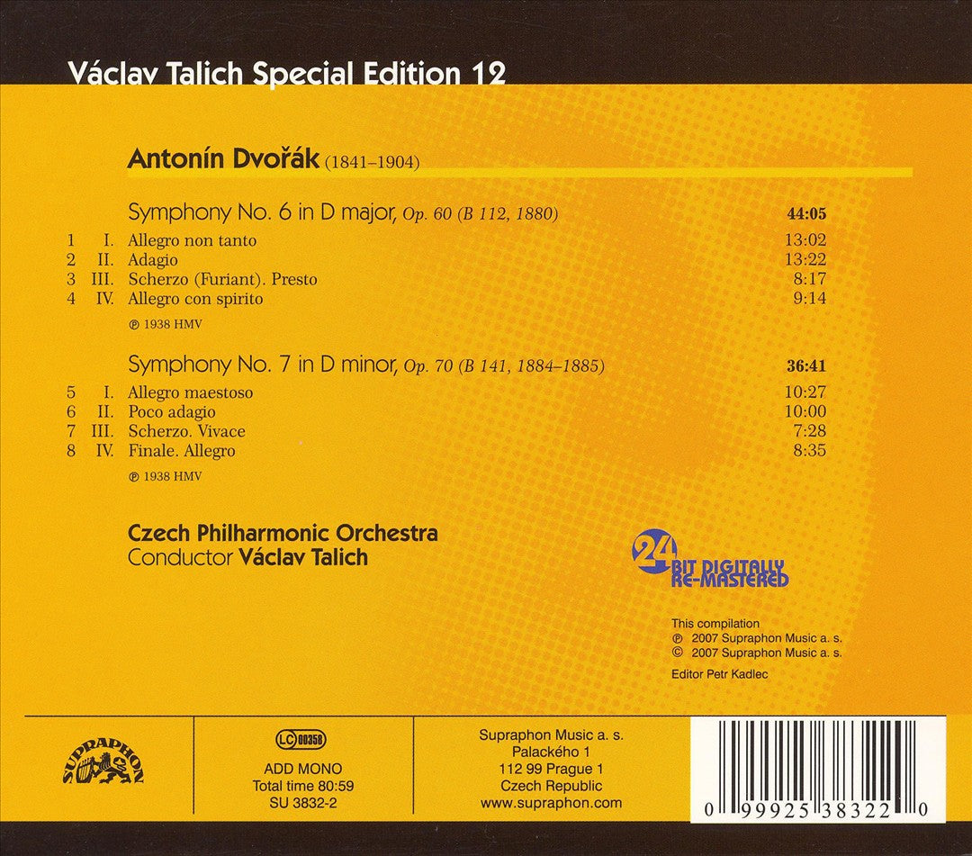 Dvorák: Symphonies Nos. 6 & 7 cover art