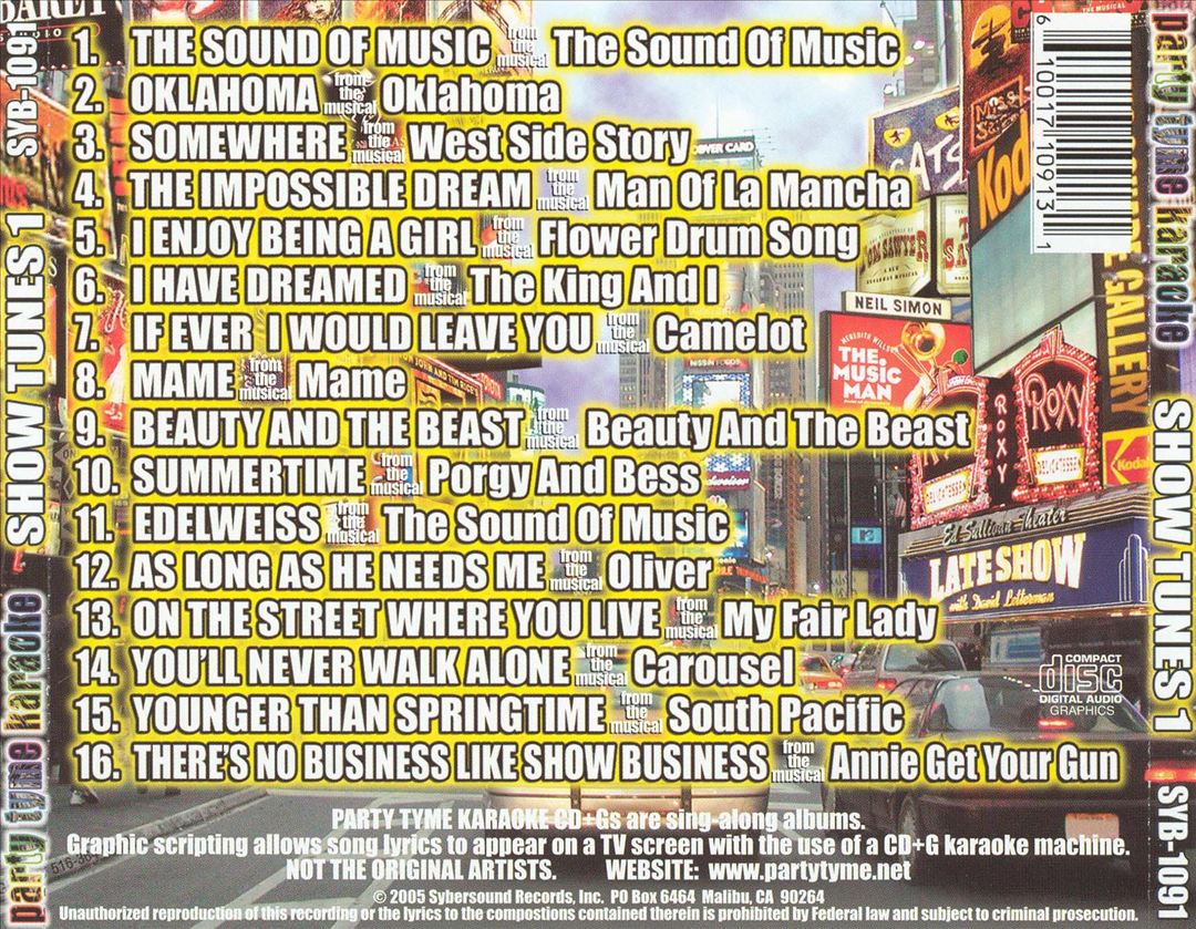 Party Tyme Karaoke: Show Tunes, Vol. 1 cover art