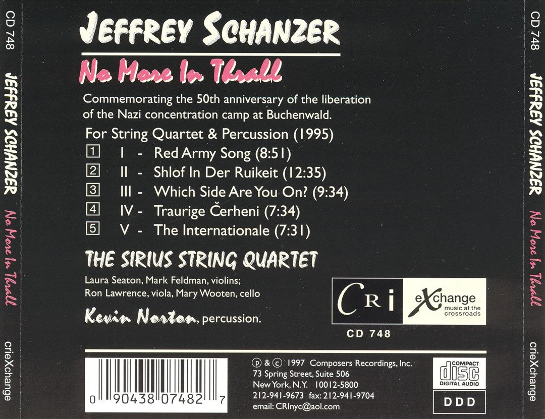 Jeffrey Schanzer: No More In Thrall cover art