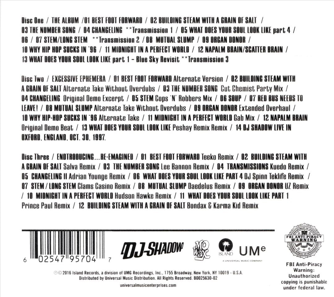 Endtroducing..... [20th Anniversary Endtrospective Edition] [3 CD] cover art