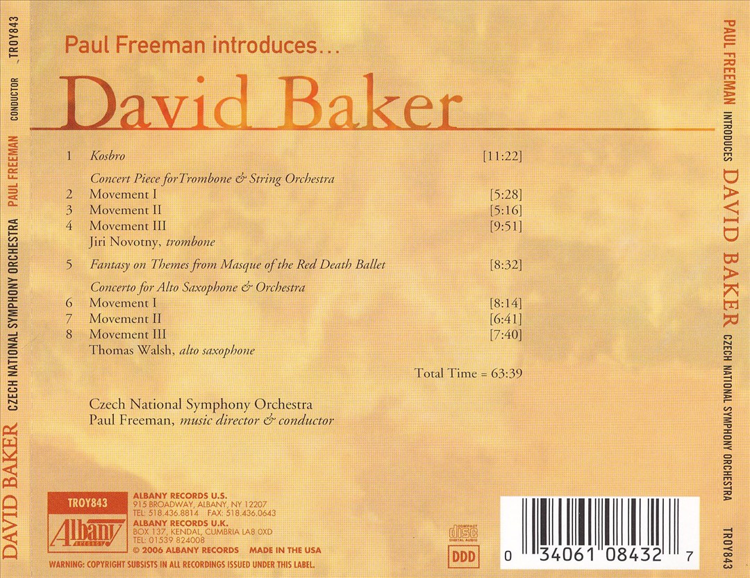 Paul Freeman Introduces...David Baker cover art