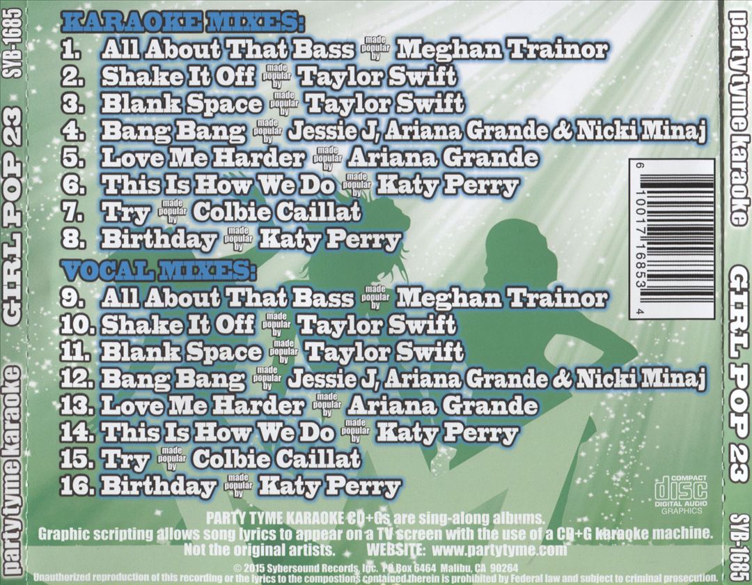 Party Tyme Karaoke: Girl Pop, Vol. 23 cover art