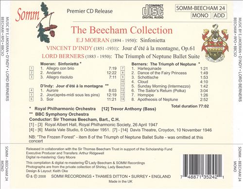 E.J. Moeran: Sinfonietta; D'Indy: Jour d'été à la montagne; Berners: The Triumph of Neptune Ballet Suite cover art