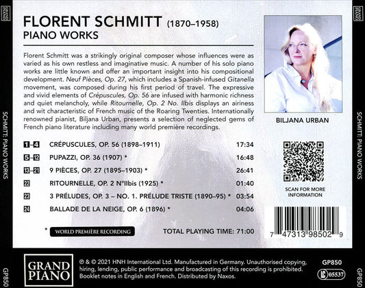 Solitude: Piano Works by Florent Schmitt cover art